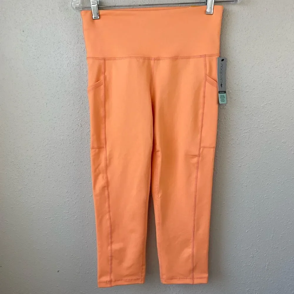 NWT Ideology Melon Ice Orange Cropped Leggings Size S